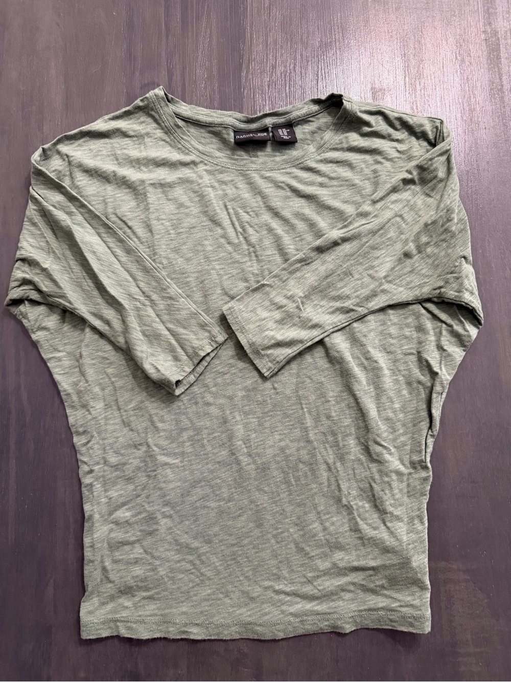 Rachel Zoe Olive Green Dolman Sleeve Top XS Lightweight Slub Knit